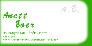 anett boer business card